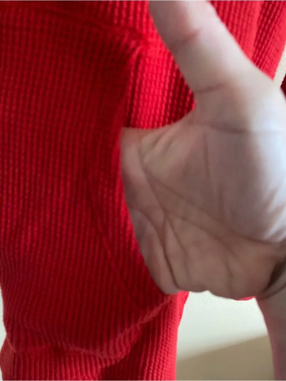 Polo Ralph Lauren Waffle Knit Hoodie Men Medium Red Shirt Cotton Pony Logo FLAW